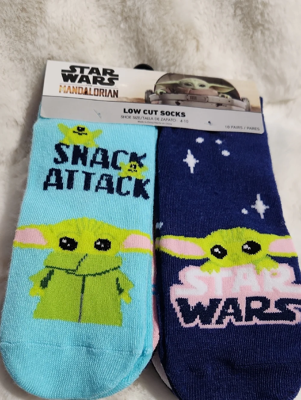 Star Wars Baby Yoda Low Cut Socks - Light Blue & Navy